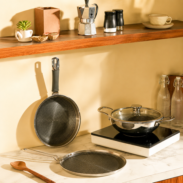3-Piece Set: Kadhai + Fry Pan + Dosa Tawa